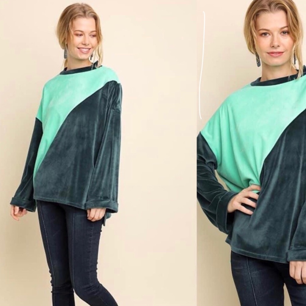 Velvet Colorblock sweatshirt